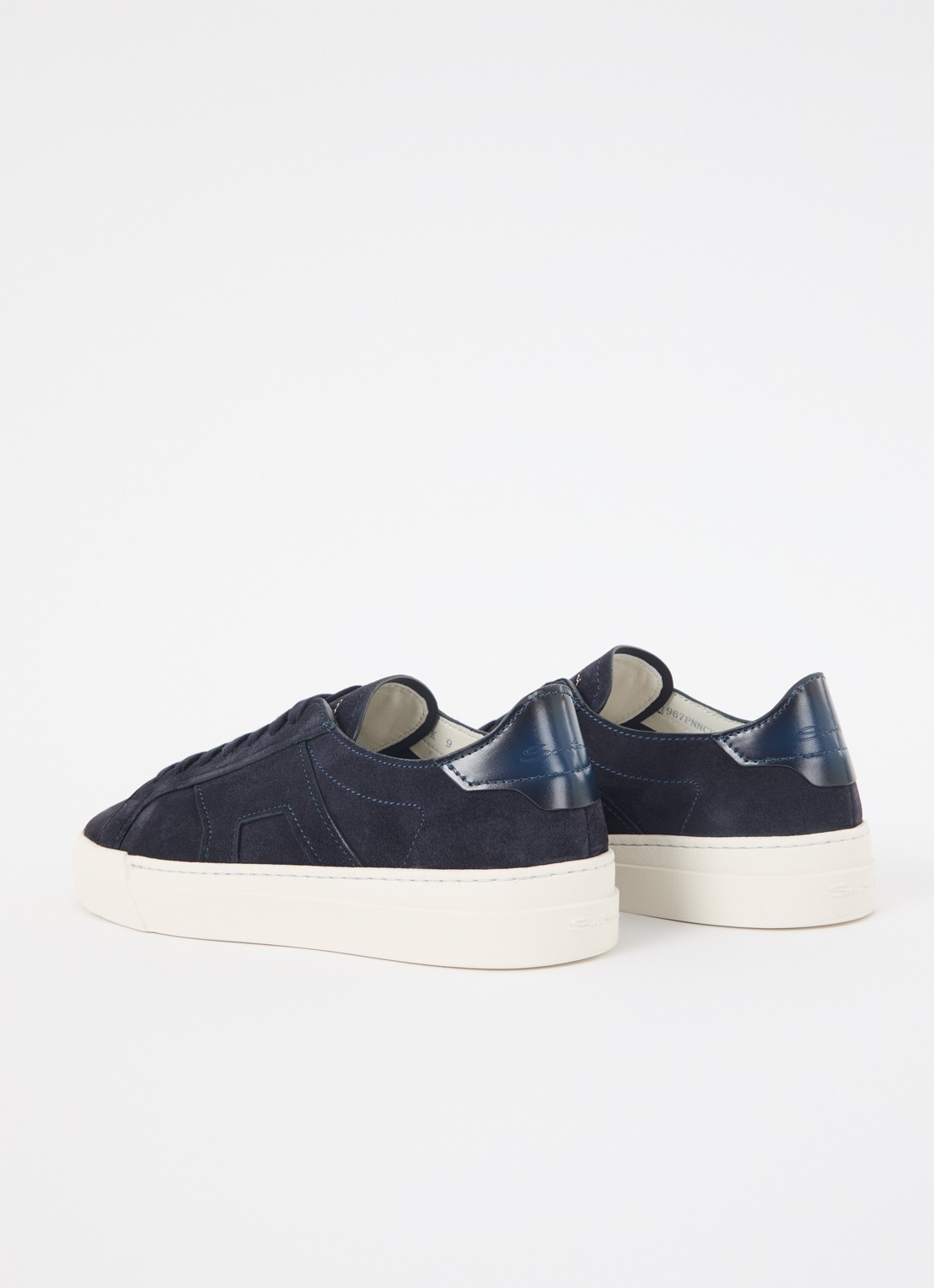 Santoni Gloria sneaker van suède - achterkant 4 donkerblauw