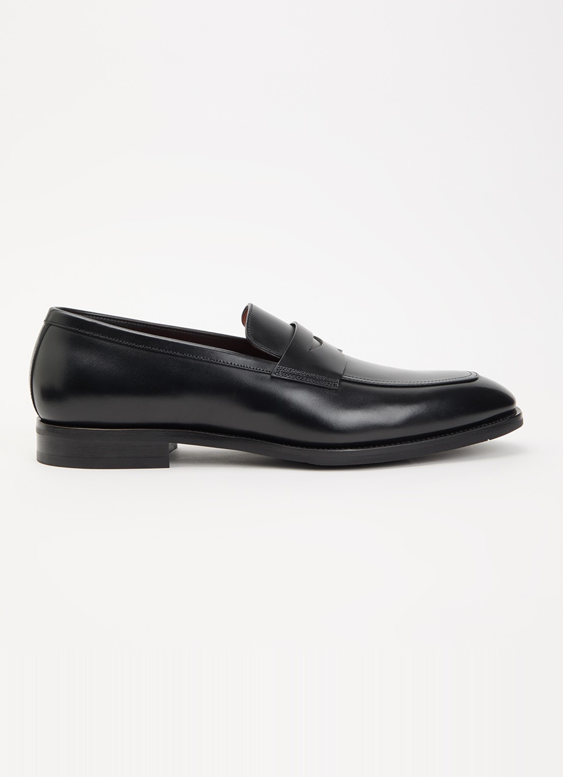 Santoni Gregor loafer van leer - voorkant 6 zwart