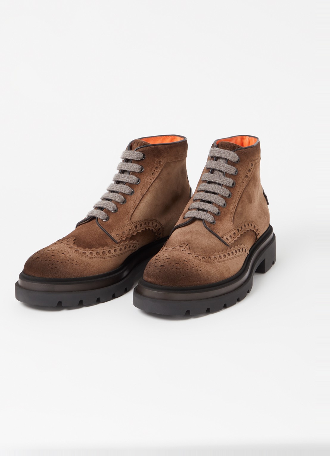 Santoni Milano veterboot van leer  - detail 2 bruin