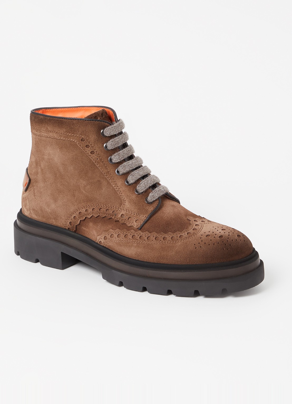 Santoni Milano veterboot van leer  - voorkant bruin
