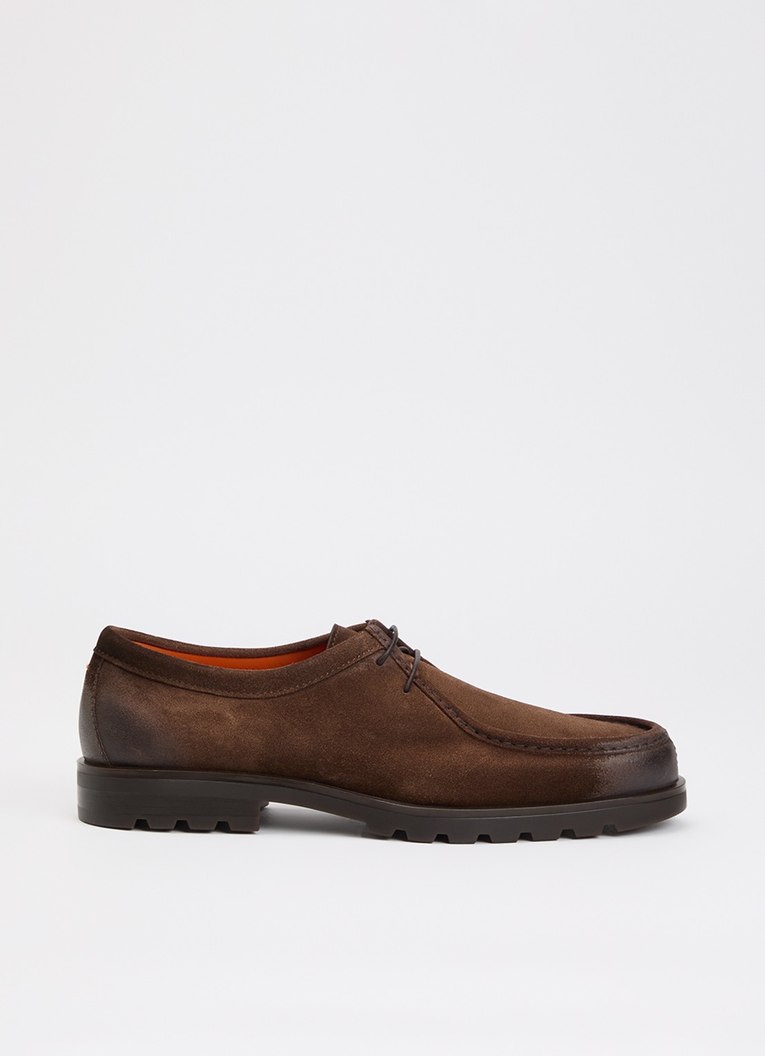 Santoni Renzo veterschoen van suède - voorkant 4 bruin