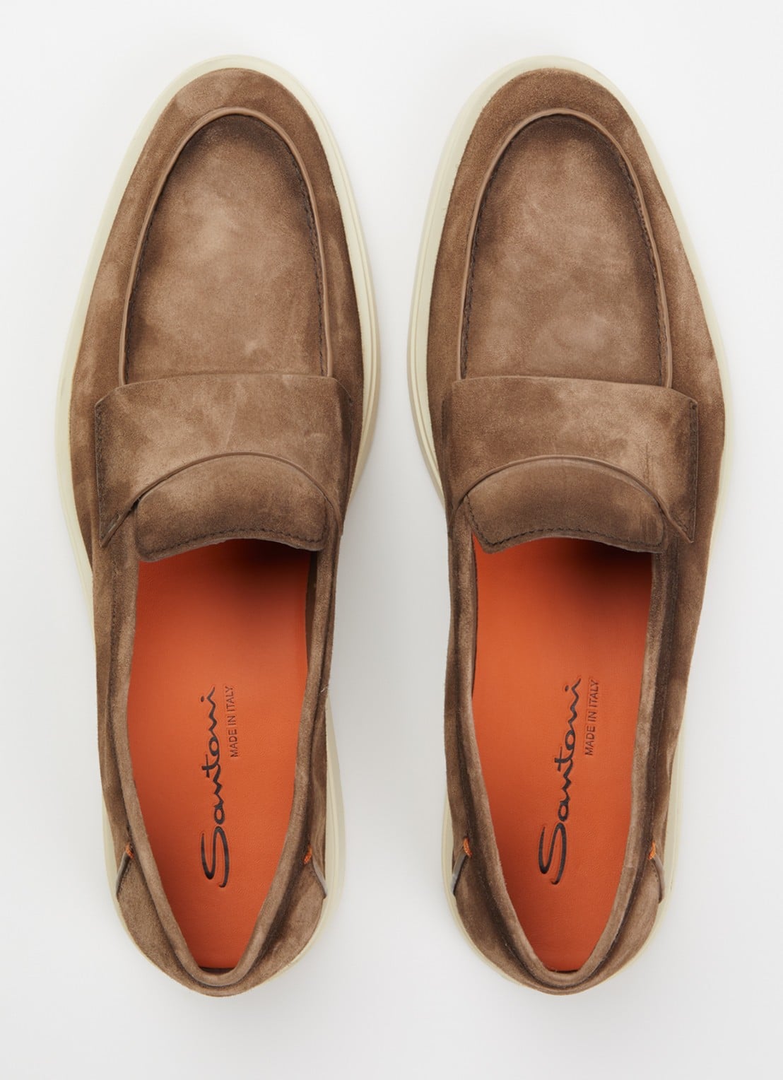 Santoni Revolve loafer van suède - detail 3 bruin