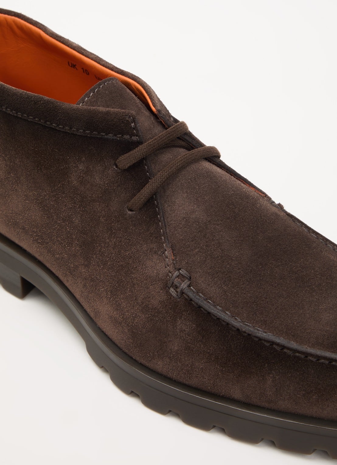 Santoni Rock casual veterschoen van suède - detail 6 donkerbruin