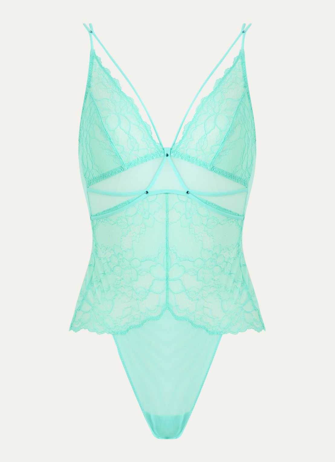 Sarda Amelia body van kant - voorkant 4 zeegroen