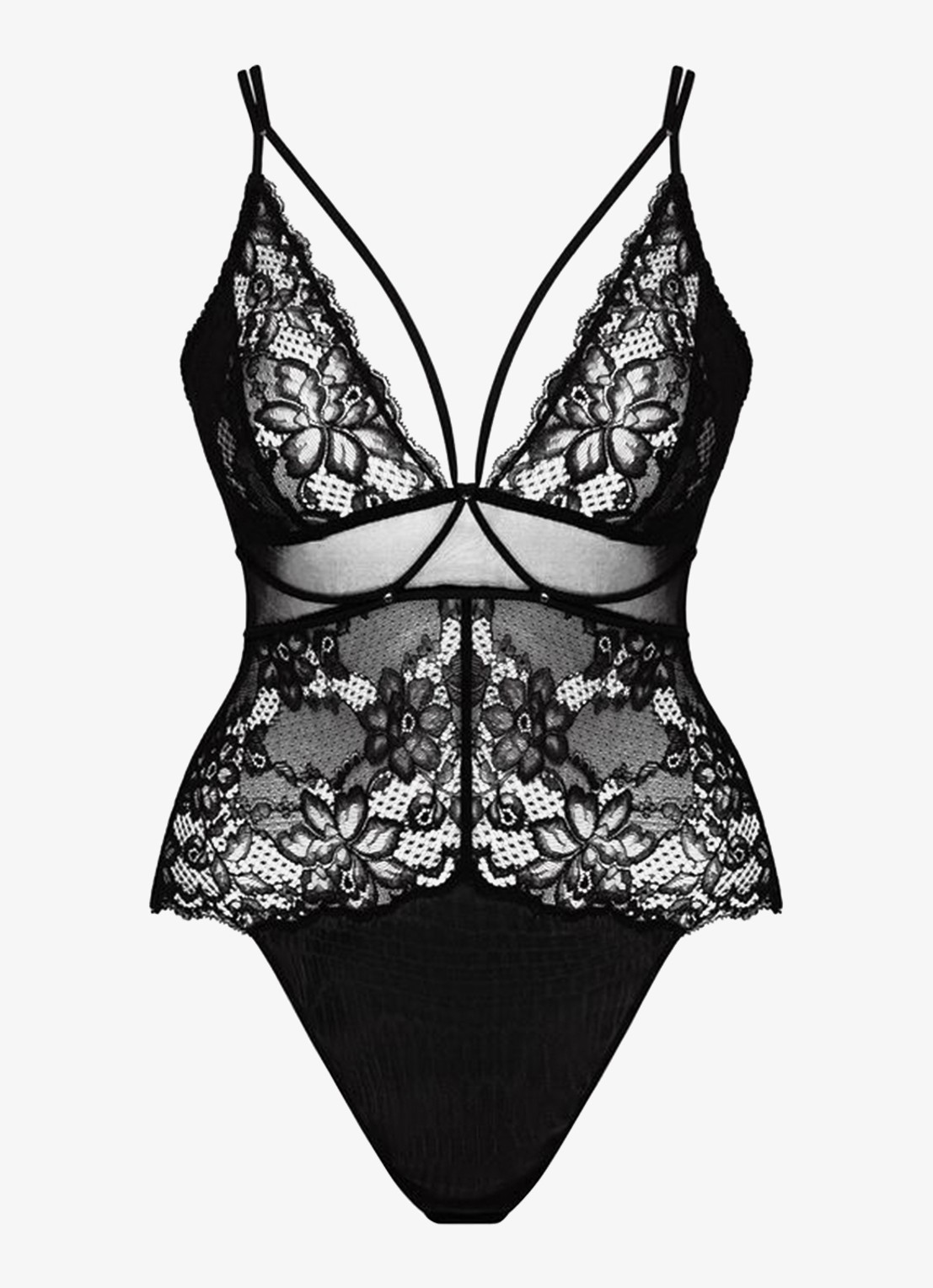 Sarda Amelia body van kant - voorkant zwart