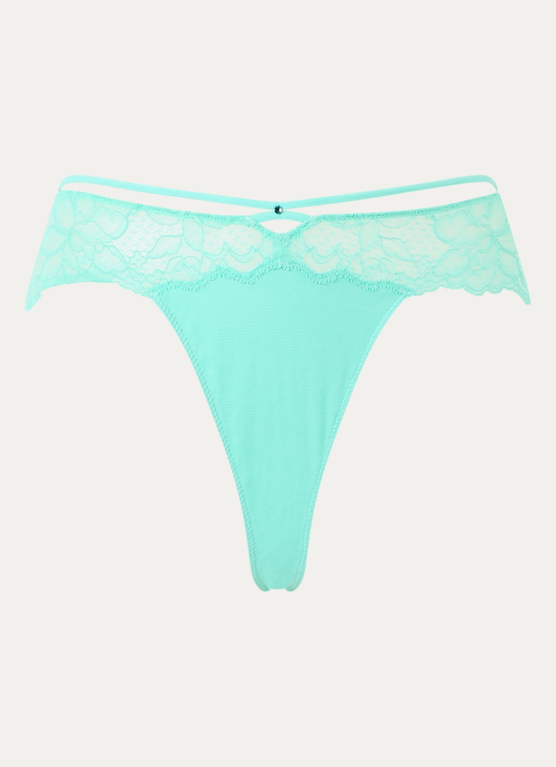 Sarda  Amelia tanga met kant - voorkant 3 zeegroen