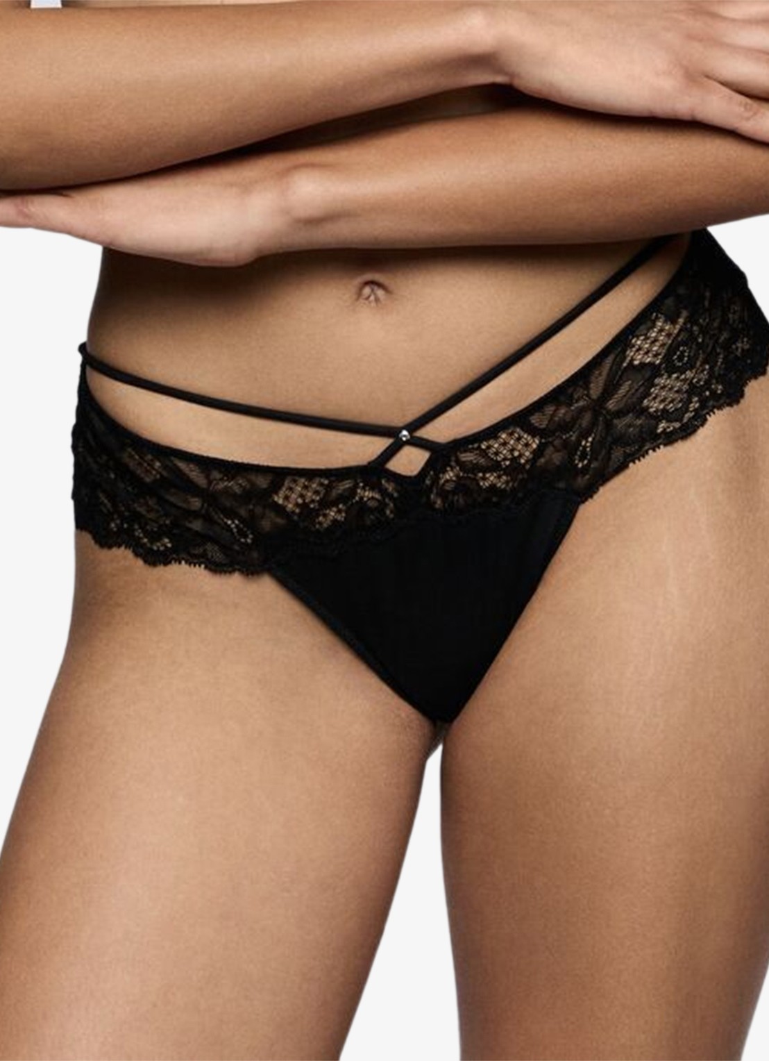 Sarda  Amelia tanga met kant - detail 4 zwart