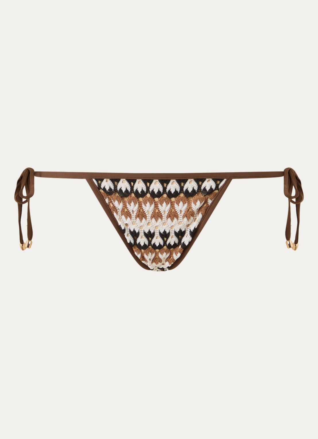 Sarda Biles brazilian bikinislip van crochet - voorkant 2 bruin