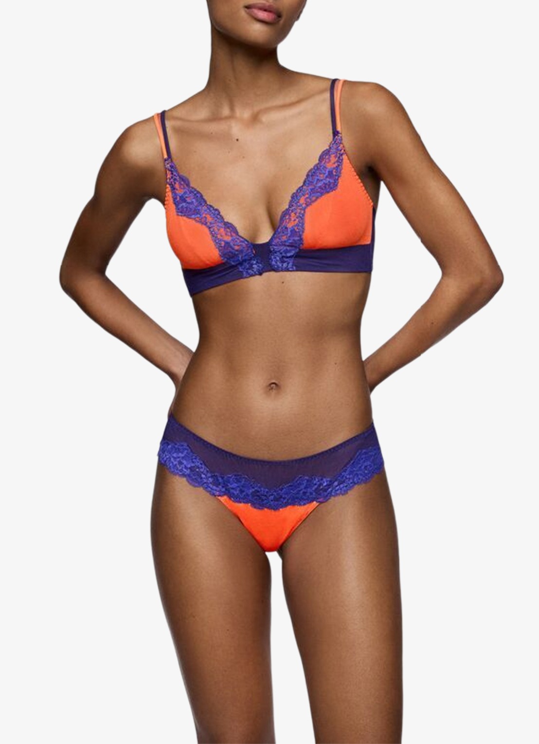 Sarda Bremer bralette van mesh - voorkant 4 oranje