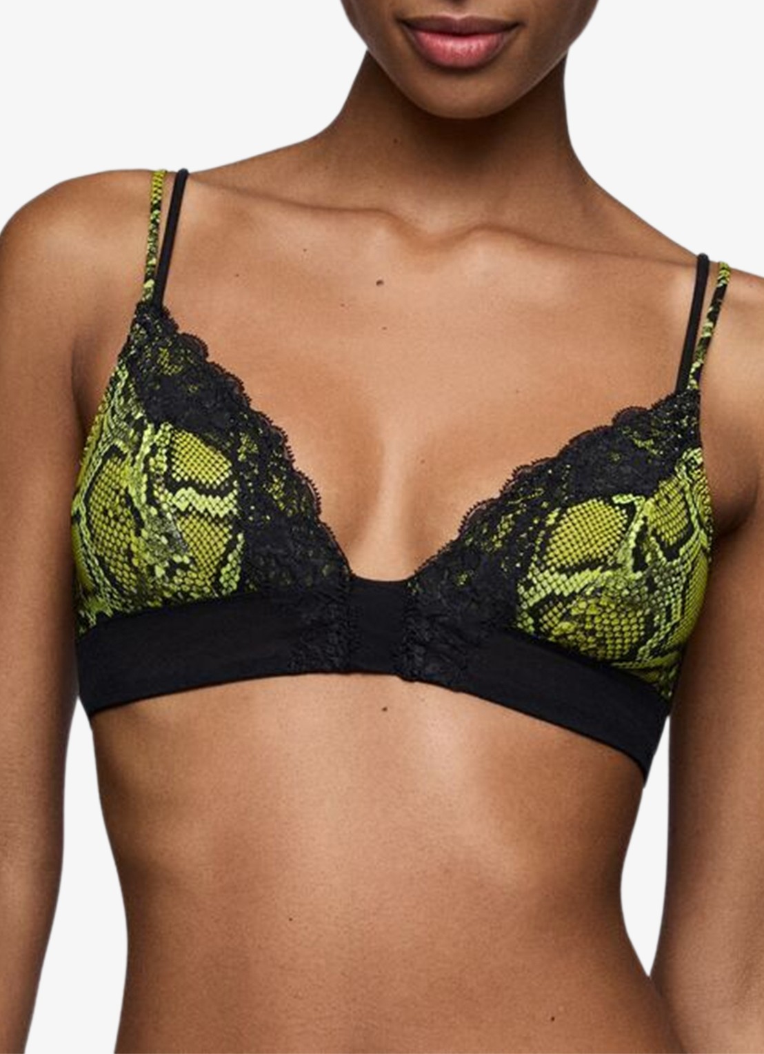 Sarda Bremer bralette van mesh - detail groen