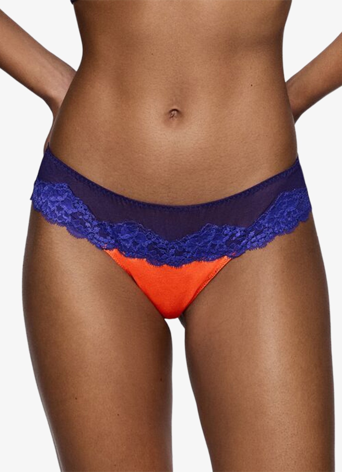 Sarda Bremer tanga van mesh - detail 2 oranje