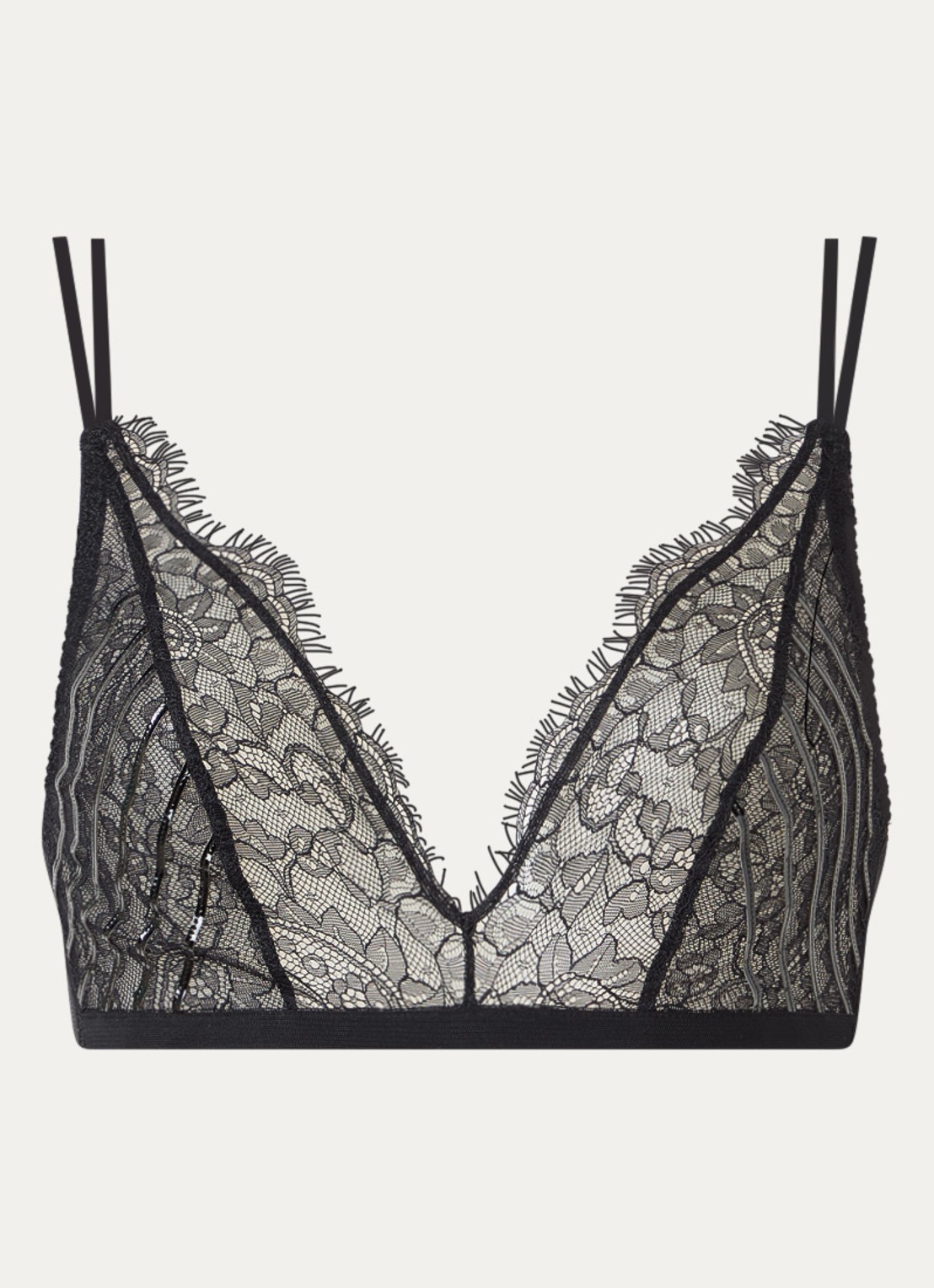 Sarda Chaika bralette van kant - voorkant 2 zwart