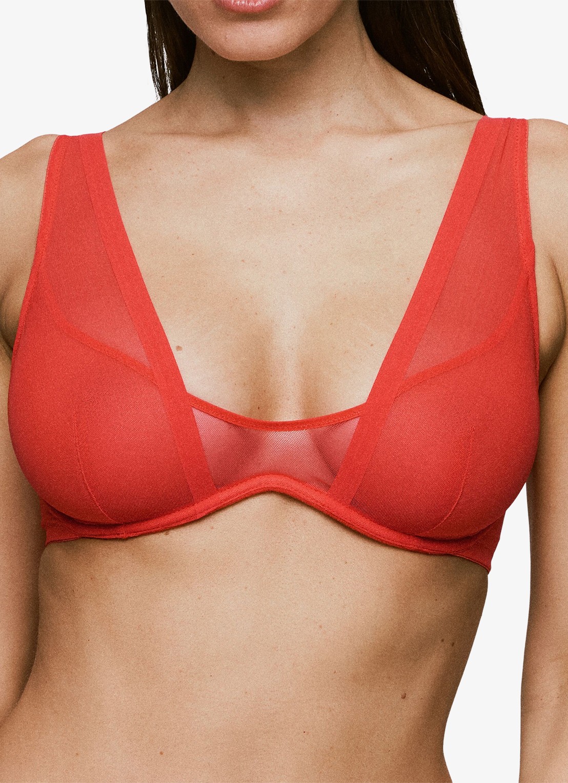 Sarda Chalmers beugel bh van mesh - detail 6 rood