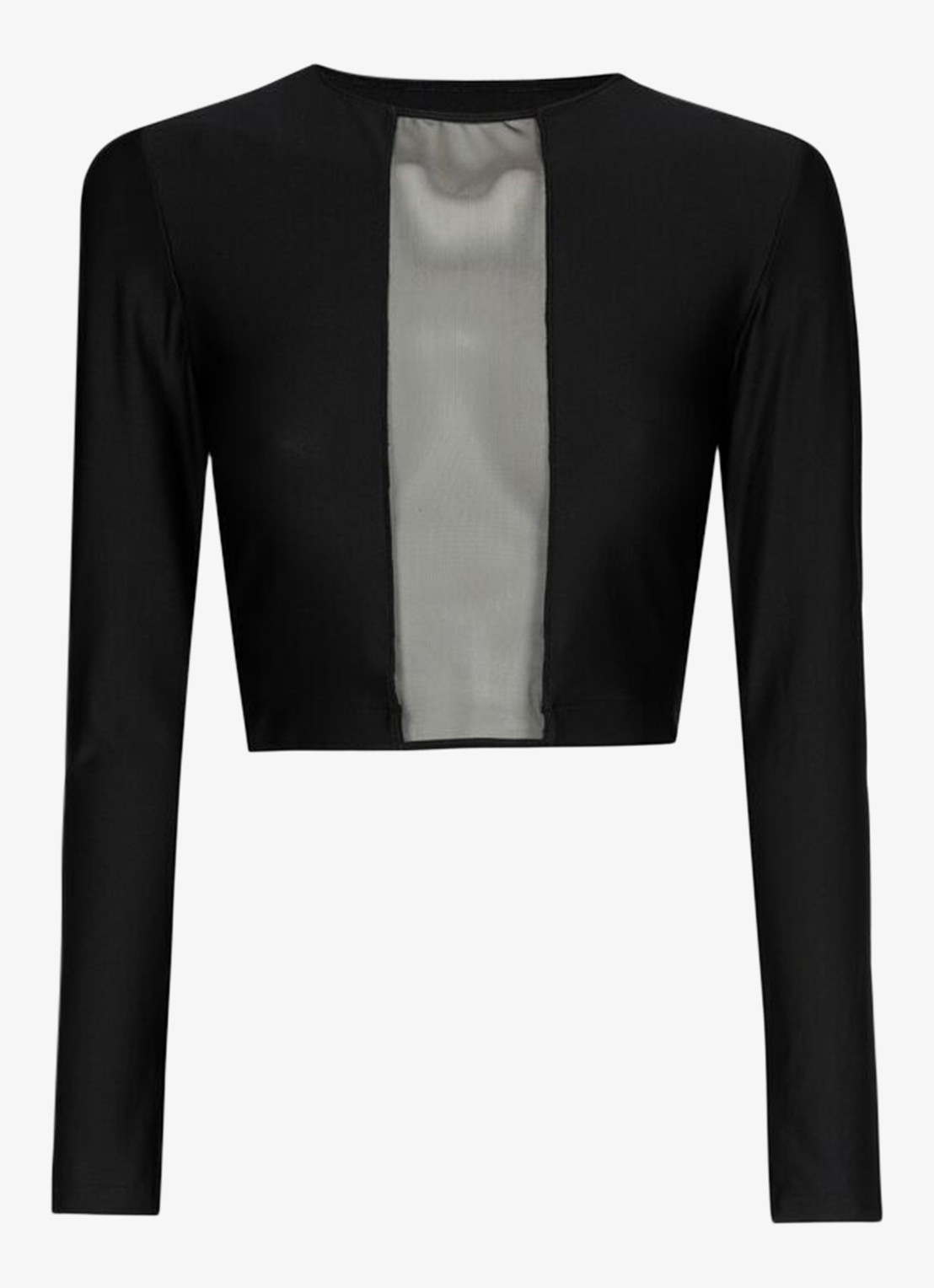 Sarda Chalmers crop top met details van mesh - voorkant zwart