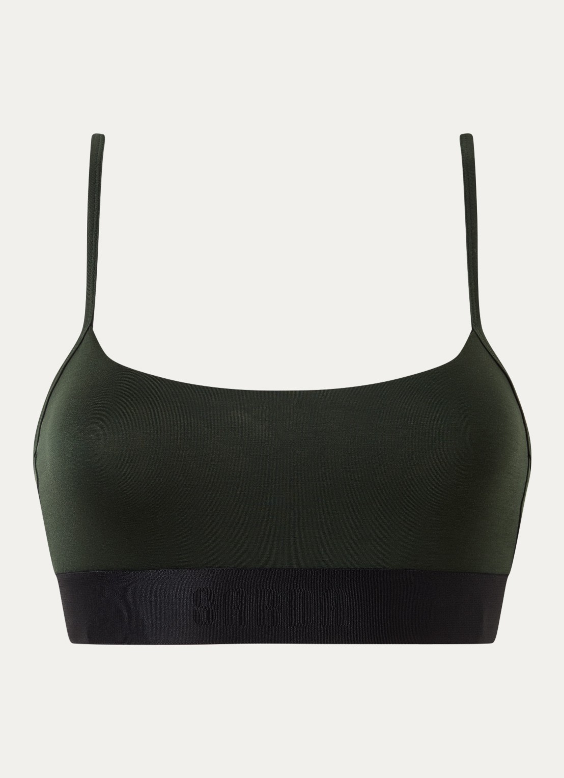 Sarda Eliza bralette met logoband - voorkant legergroen