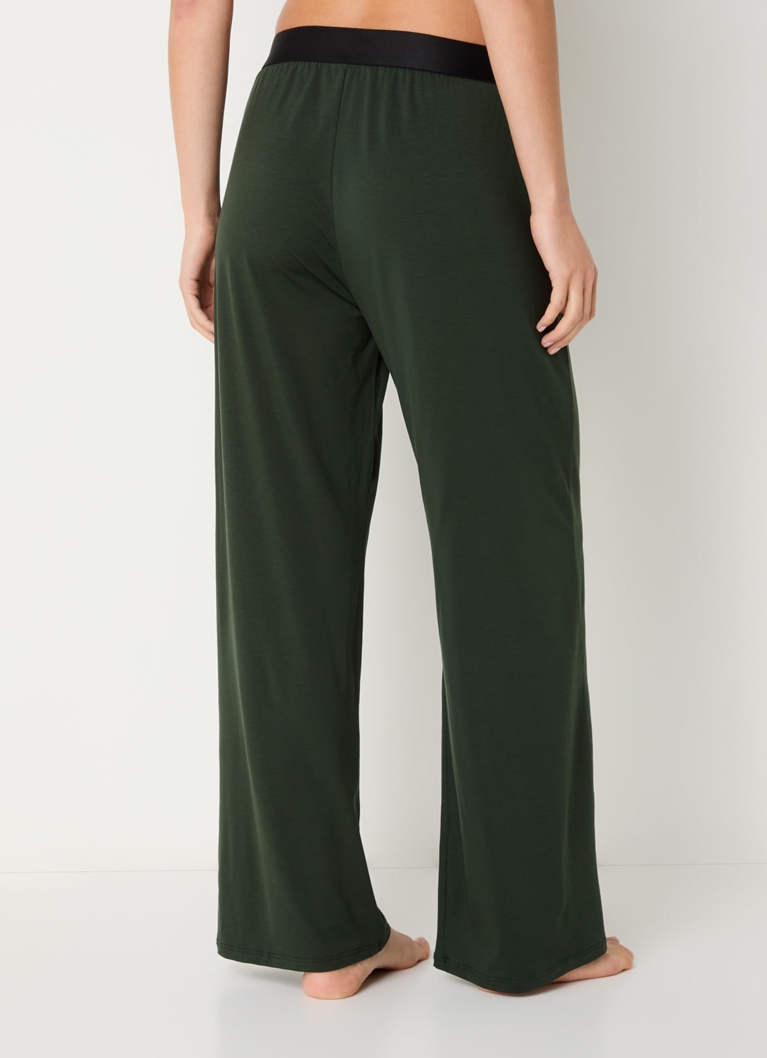 Sarda Eliza high waist straight fit joggingbroek met logoband - achterkant 2 legergroen
