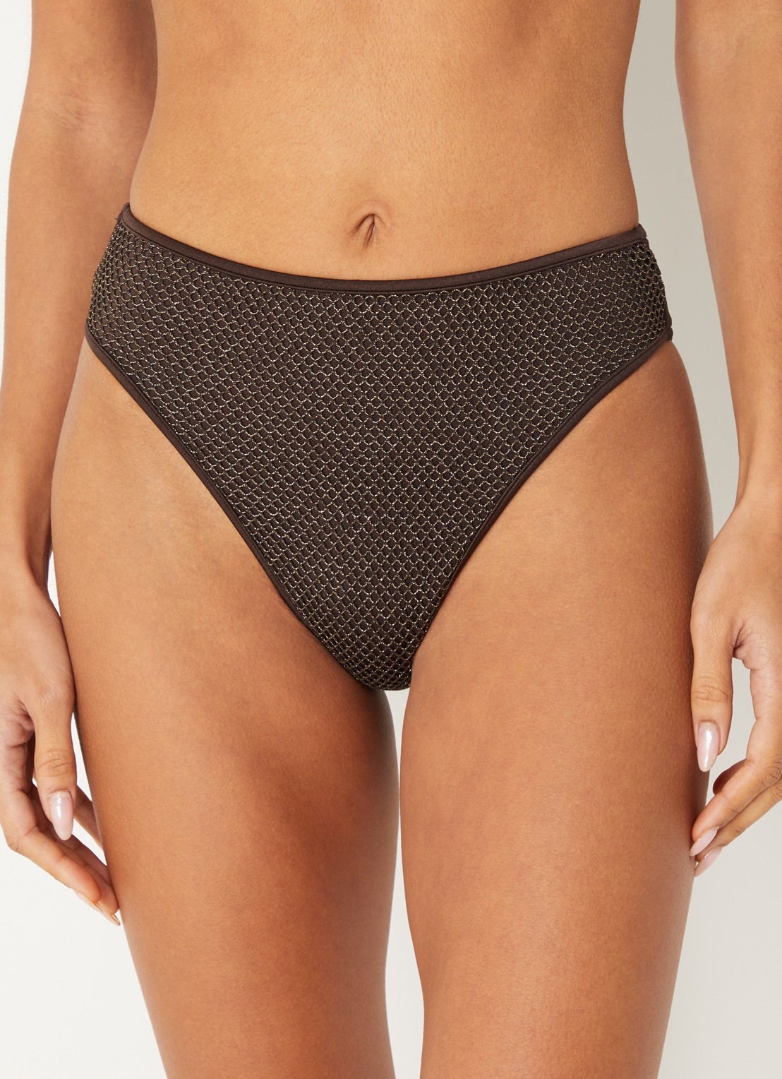 Sarda Janja high waisted bikinislip met lurex - detail 3 donkerbruin
