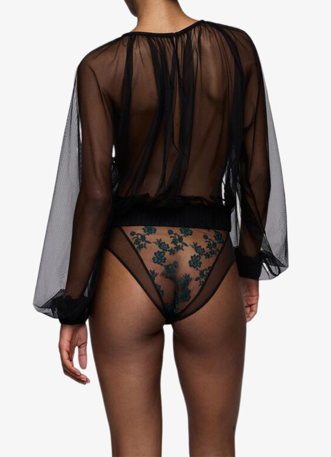 Sarda Lethi lingerie top van mesh - achterkant 4 zwart