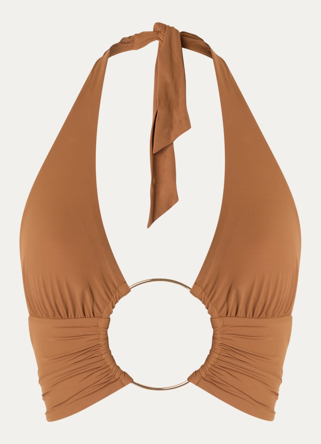 Sarda Lita halter bikinitop met uitneembare vulling - voorkant 2 bruin