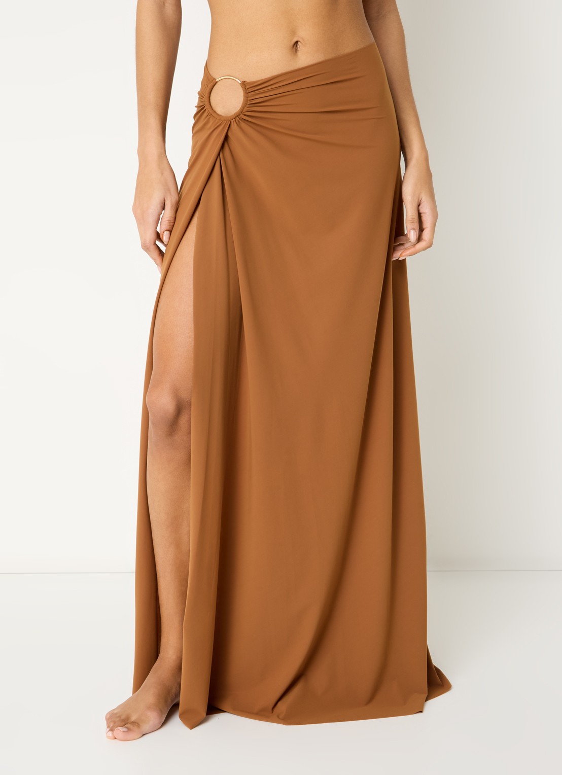 Sarda Lita maxi strandrok met cut-out detail - detail 4 bruin