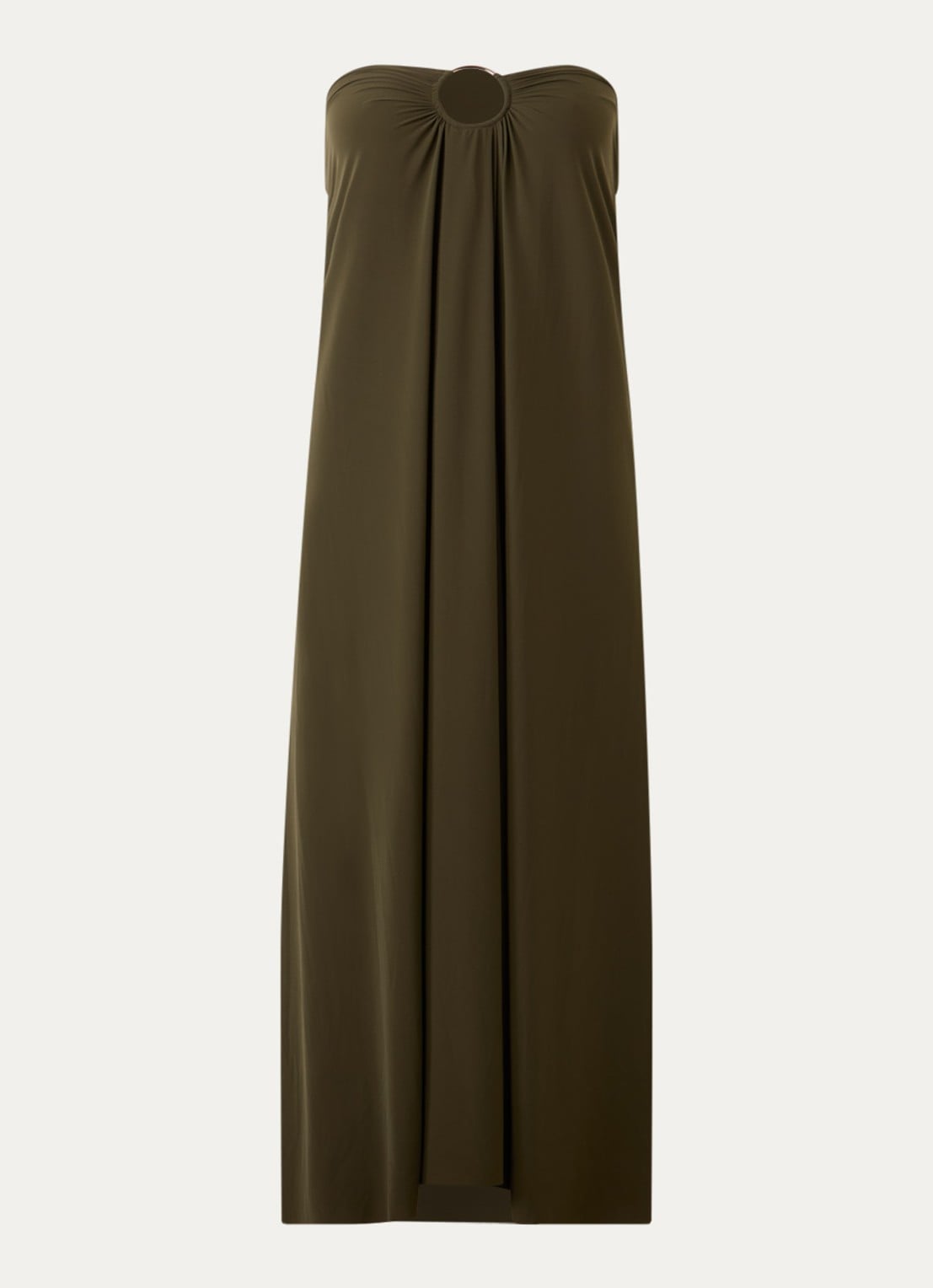 Sarda Lita maxi strandrok met cut-out detail - voorkant 2 olijfgroen