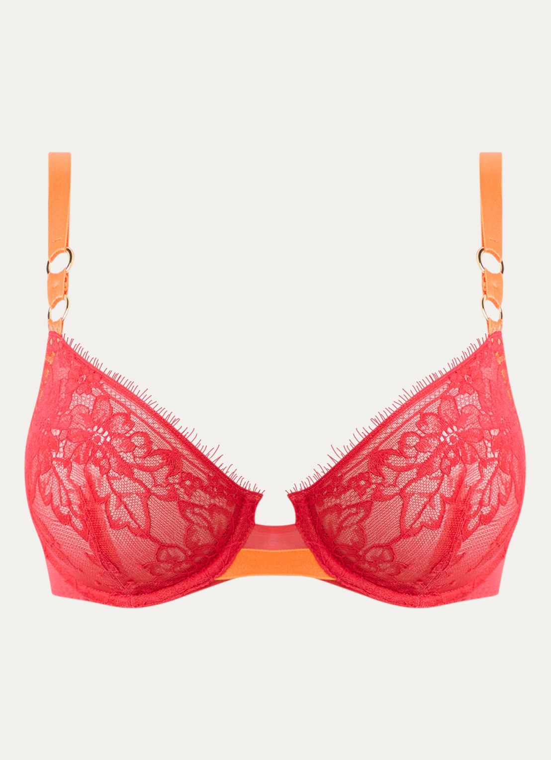 Sarda Lovelace beugel bh van kant - voorkant rood