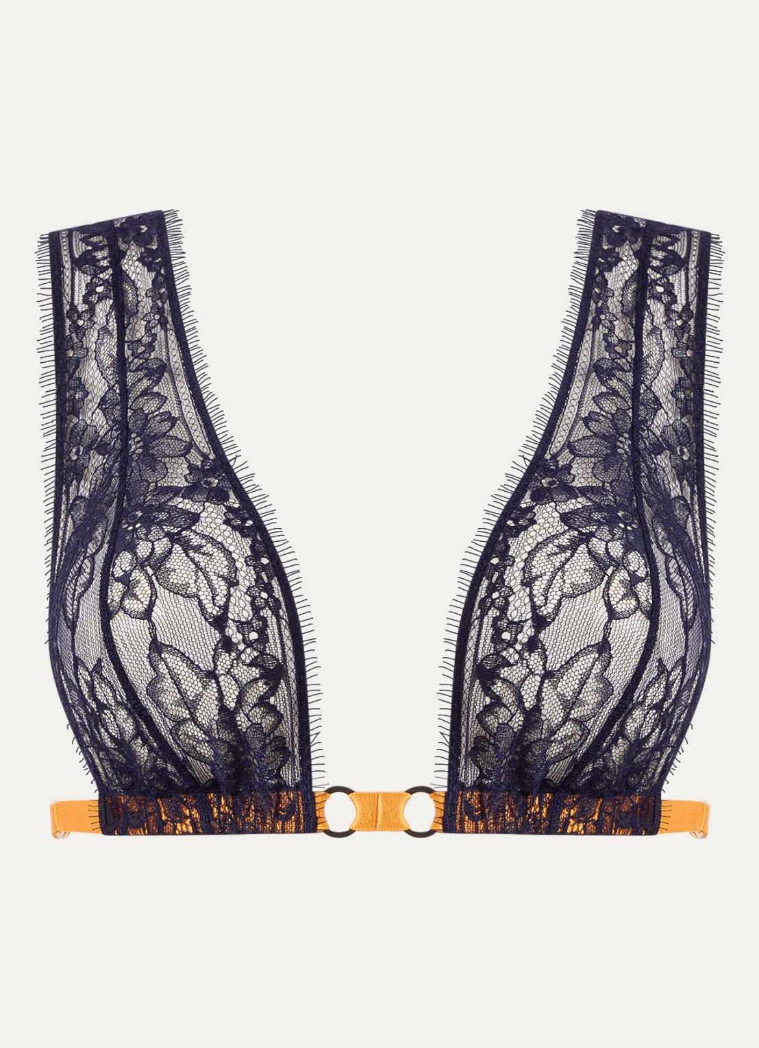 Sarda Lovelace bralette van kant - voorkant donkerblauw