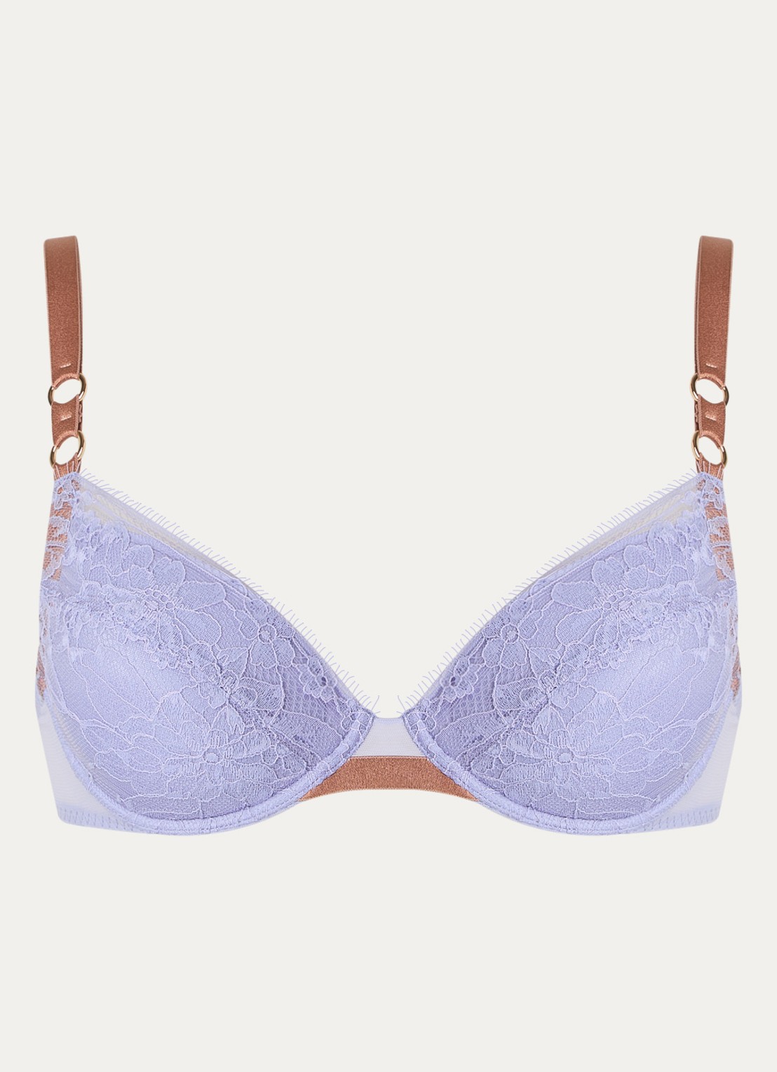 Sarda Lovelace push-up bh met uitneembare vulling - voorkant 2 lavendel