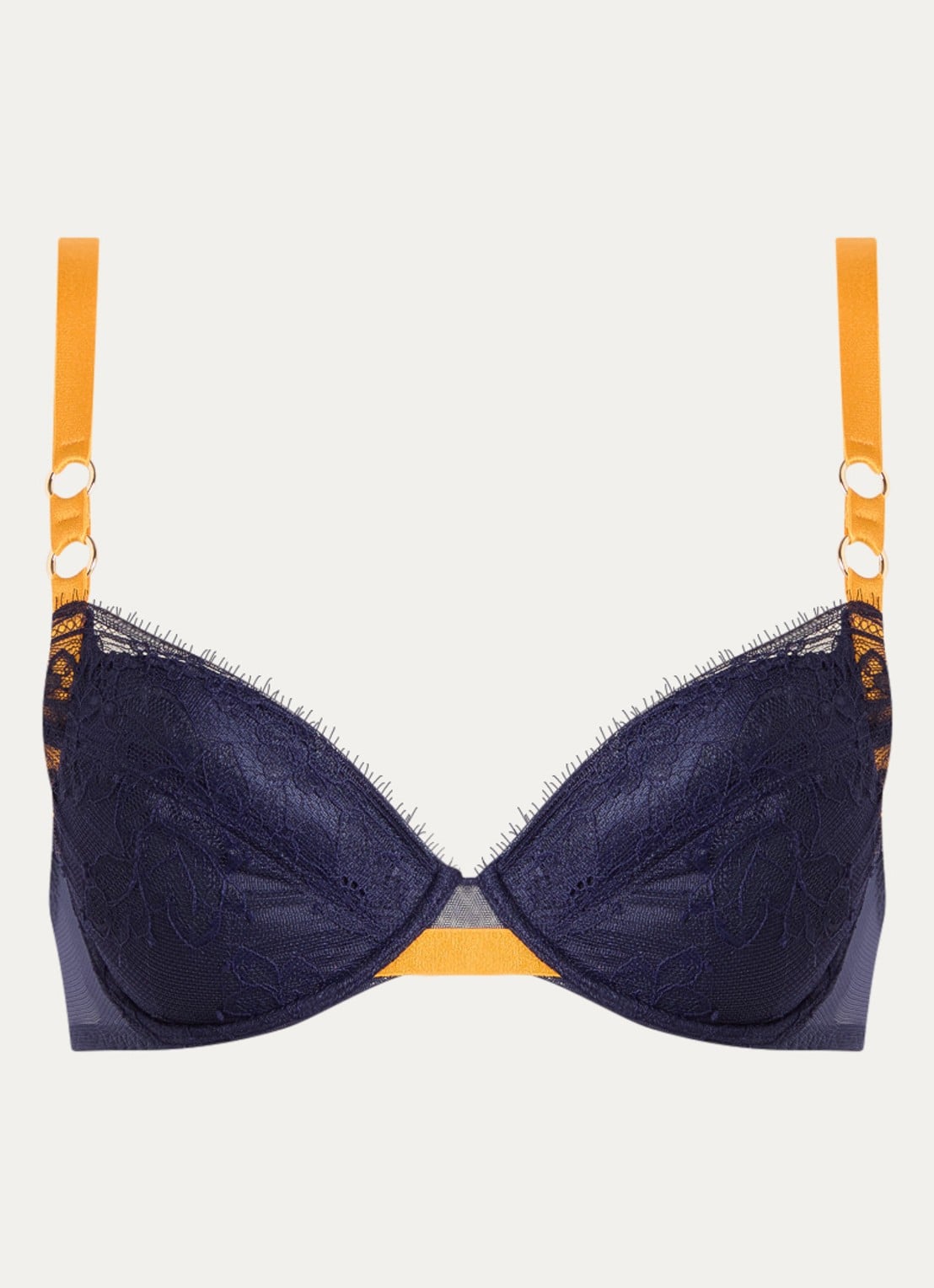 Sarda Lovelace push-up bh met uitneembare vulling - voorkant donkerblauw