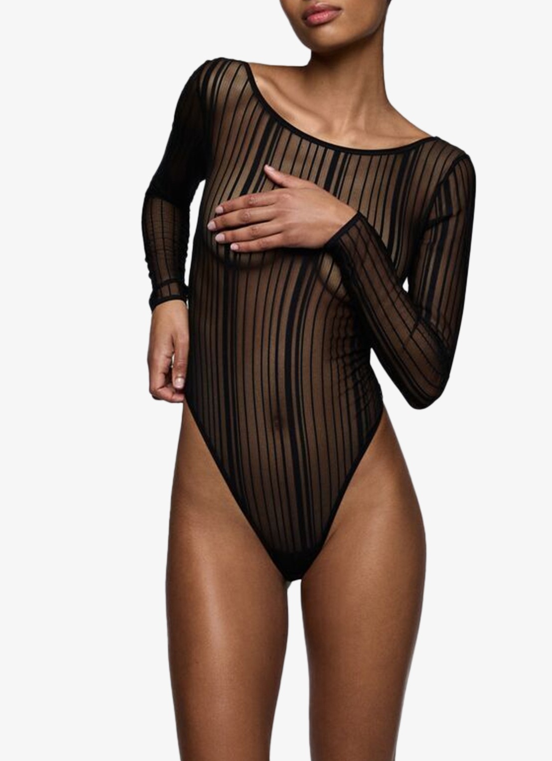 Sarda Mandl body van mesh - voorkant 5 zwart