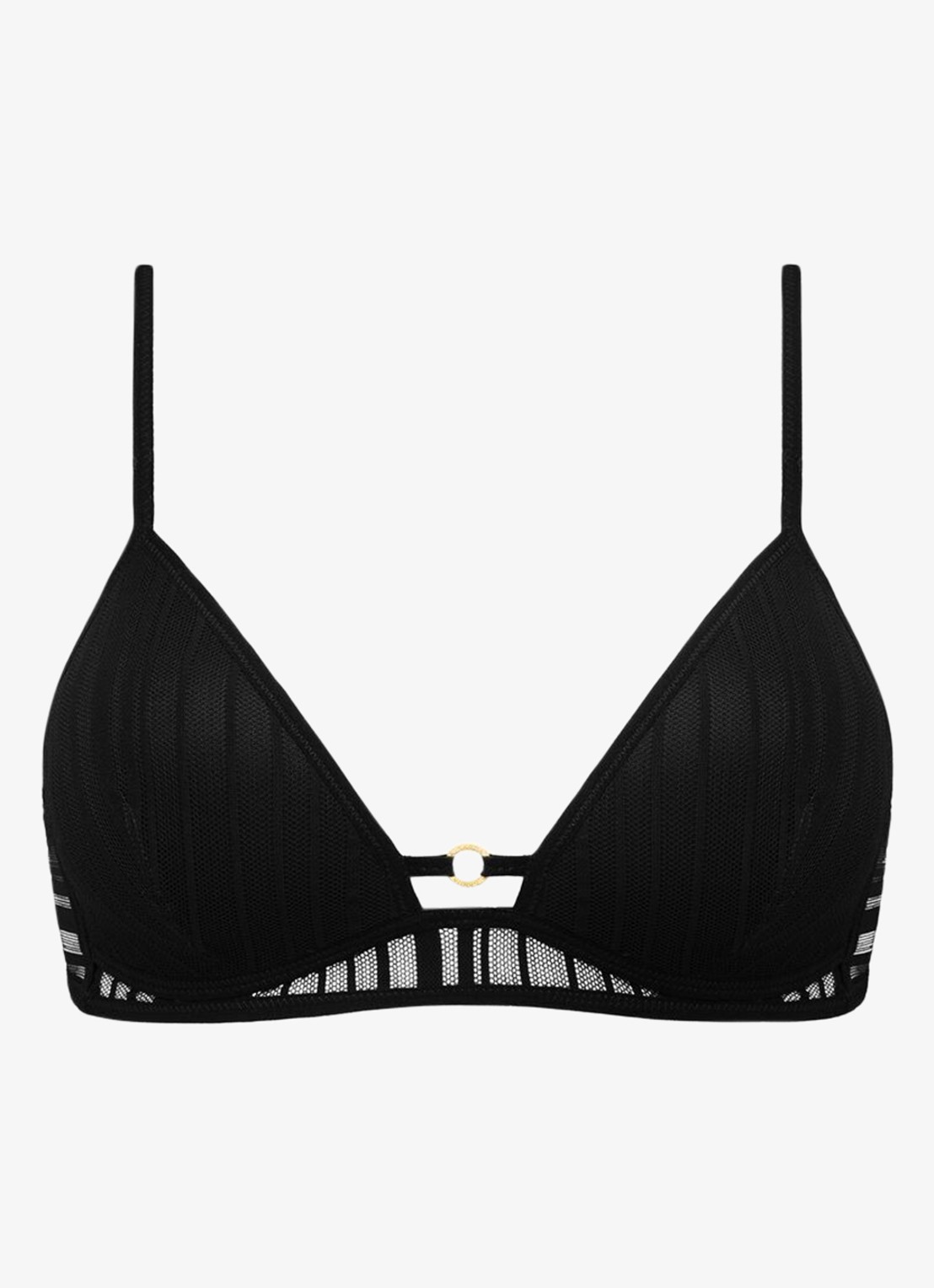 Sarda Mandl voorgevormde bralette met mesh - voorkant 4 zwart