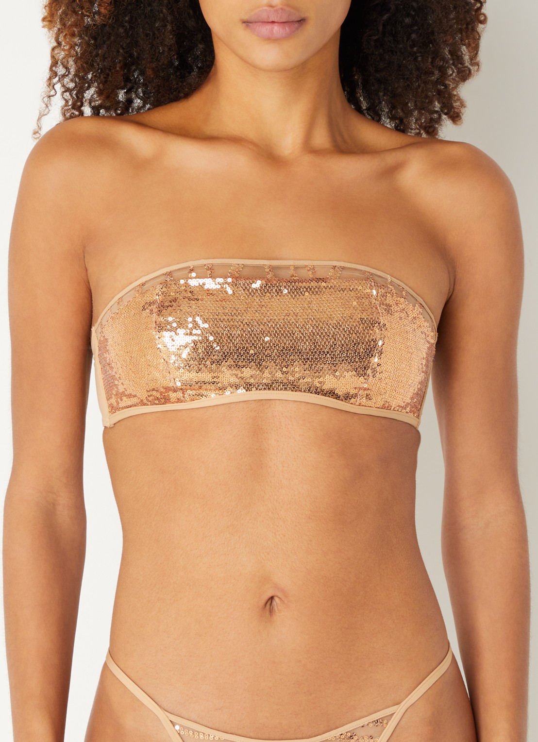 Sarda Milhon strapless bh met pailletten - detail 3 beige