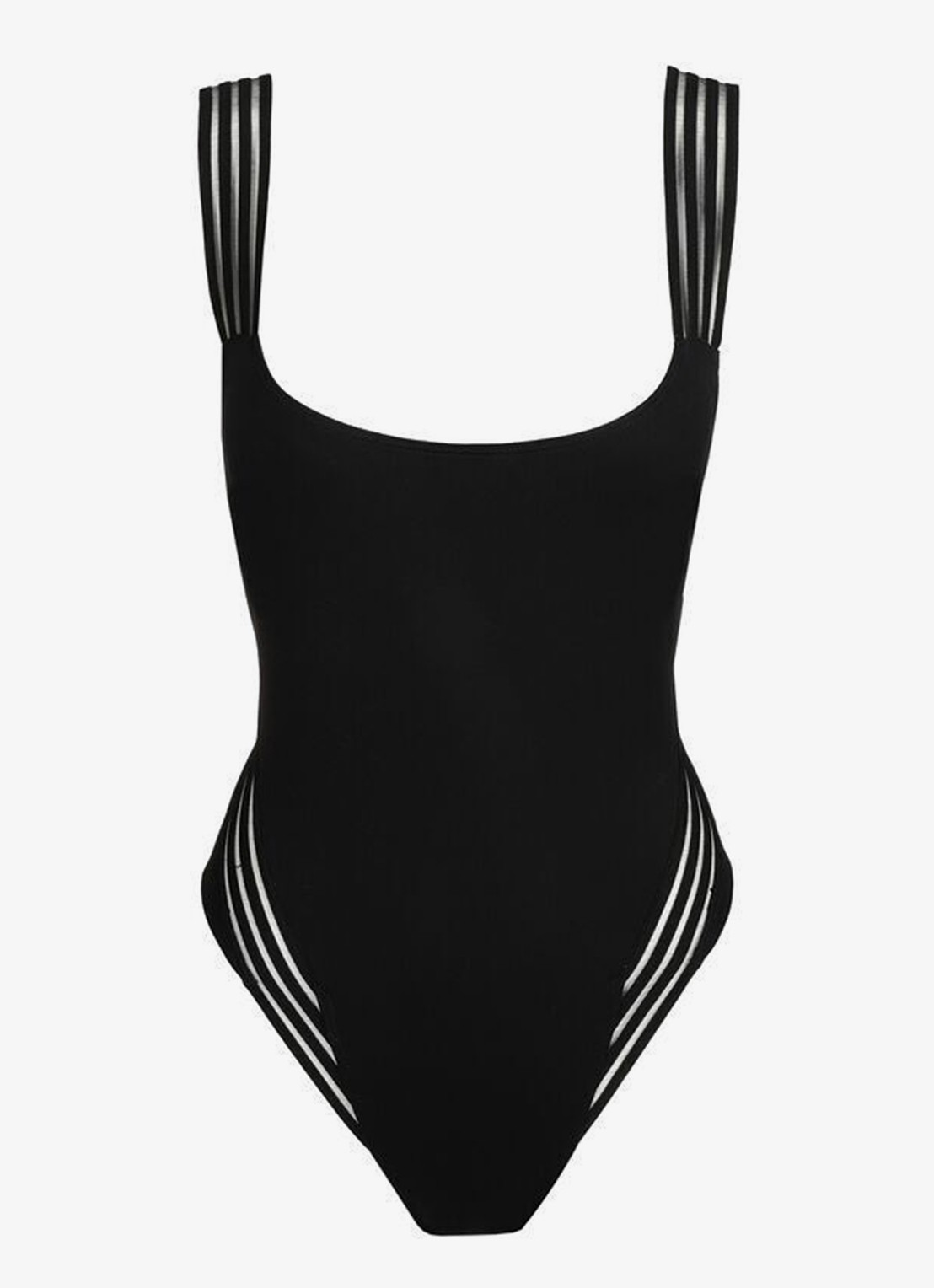 Sarda Miss badpak met ruches en mesh - voorkant 2 zwart