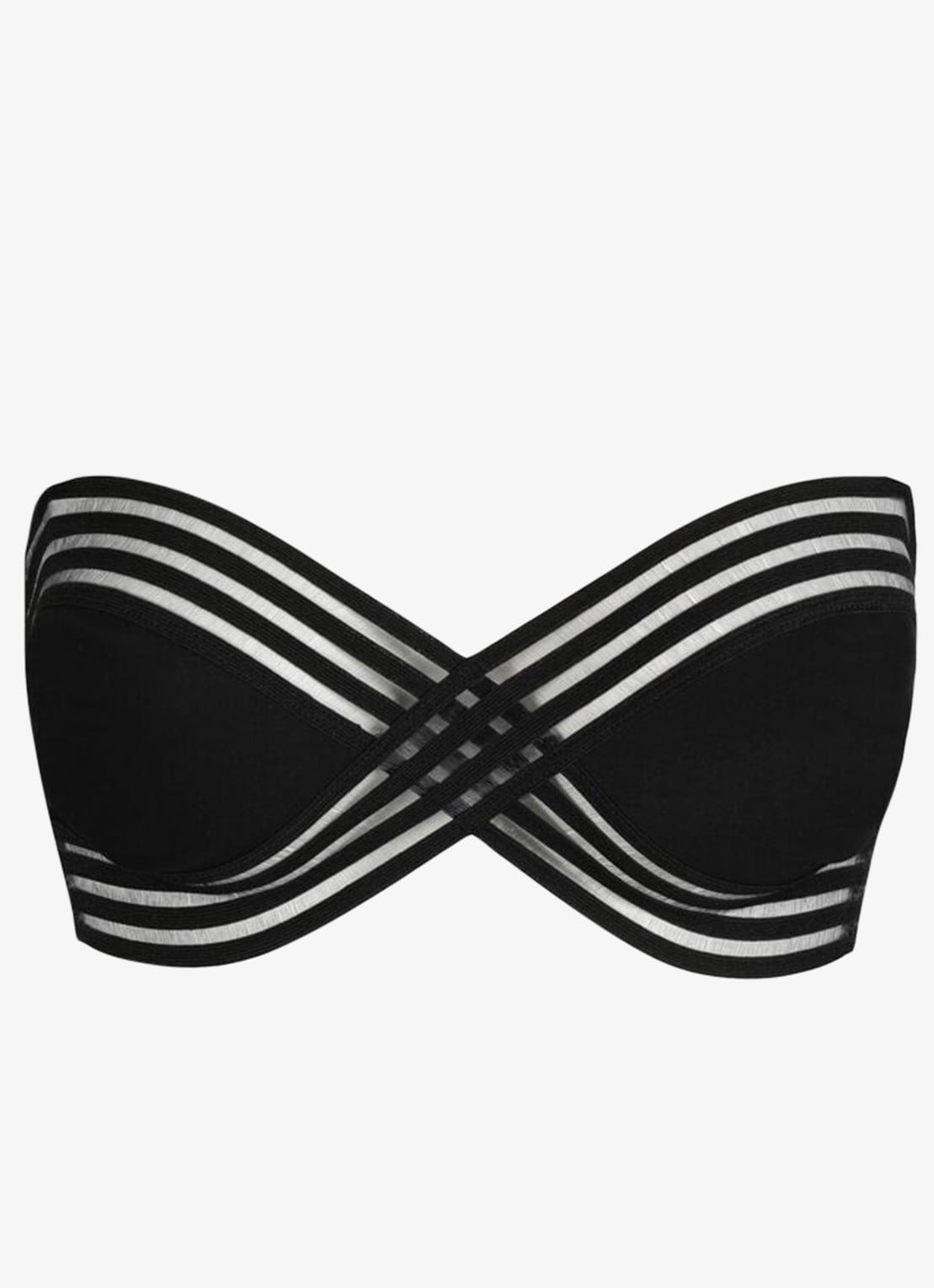 Sarda Miss bandeau bikinitop met afneembare bandjes - voorkant 4 zwart
