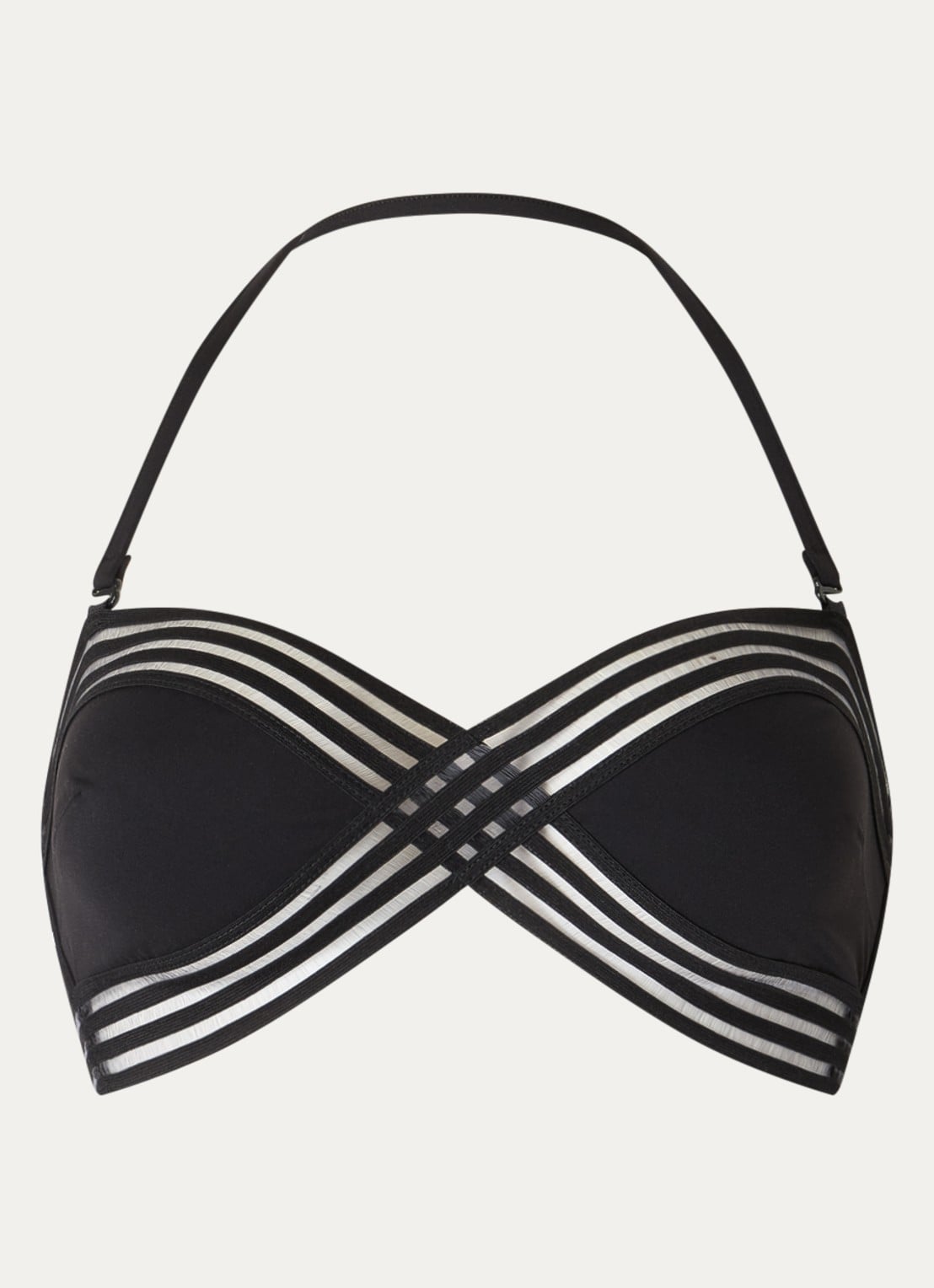 Sarda Miss bandeau bikinitop met afneembare bandjes - voorkant 2 zwart