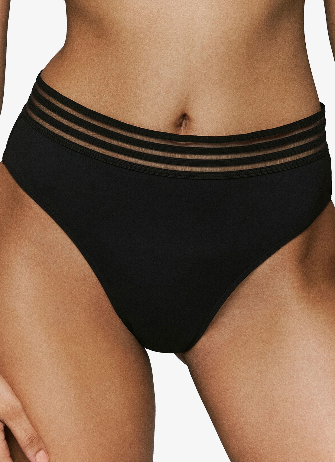 Sarda Miss bikinislip met mesh - detail 2 zwart