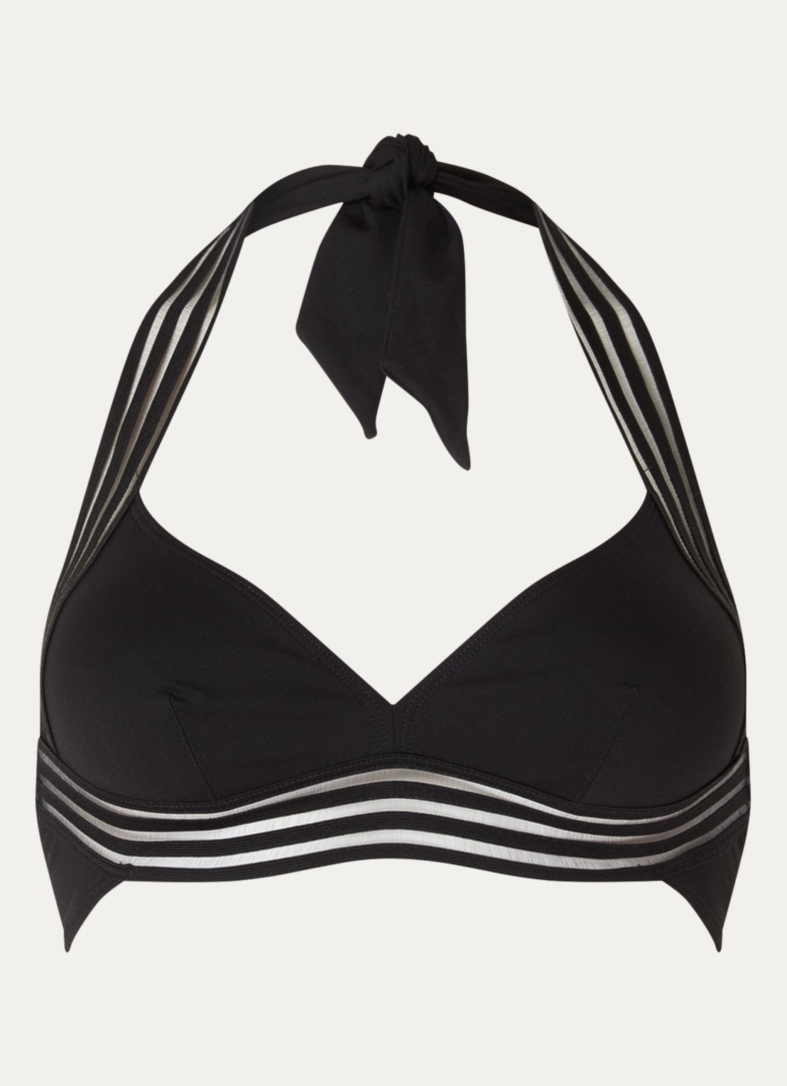 Sarda Miss halter bikinitop met mesh - voorkant zwart