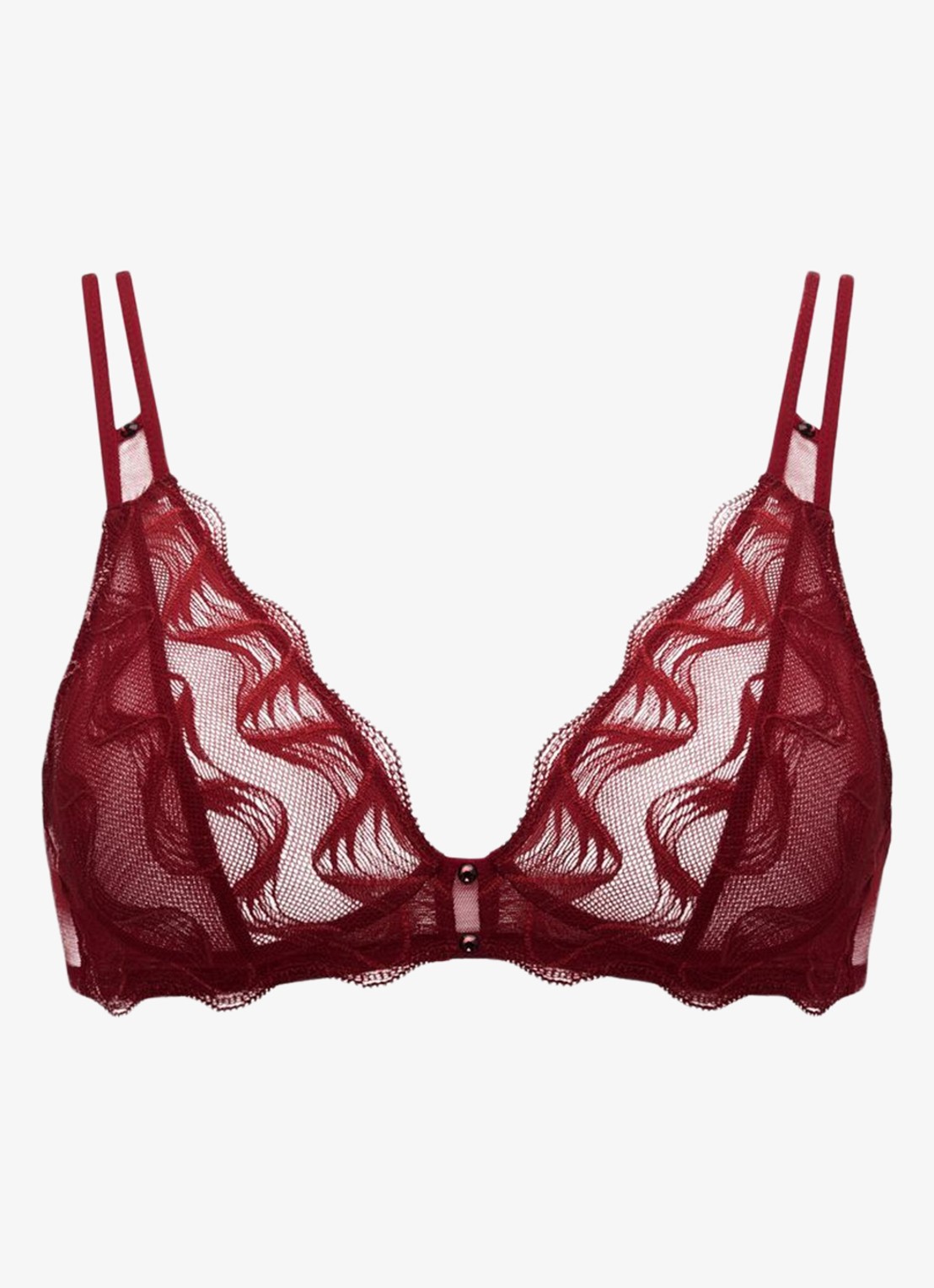 Sarda Nasim bralette van mesh - voorkant donkerrood