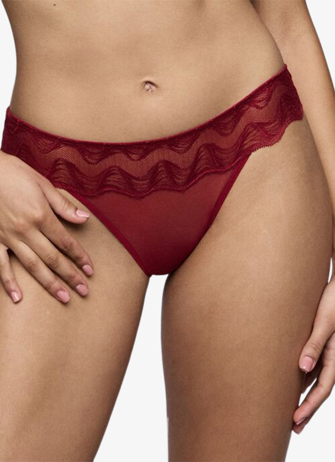 Sarda Nasim string van mesh - detail 4 donkerrood