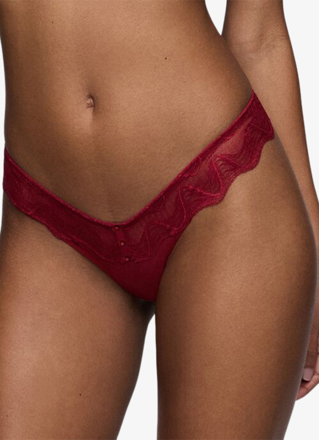 Sarda Nasim string van mesh - detail 3 donkerrood