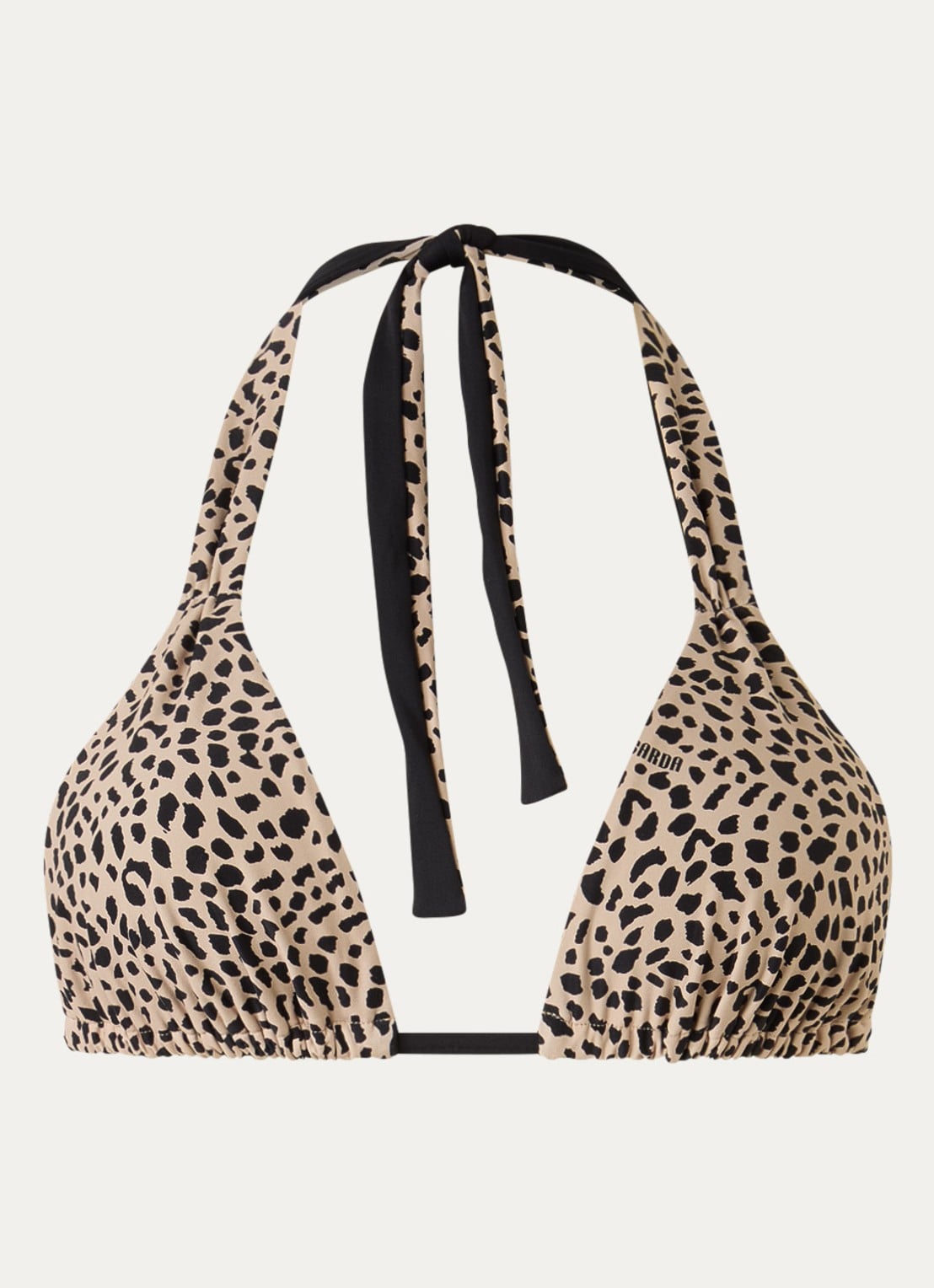 Sarda Pryce halter bikinitop met panterprint - voorkant beige
