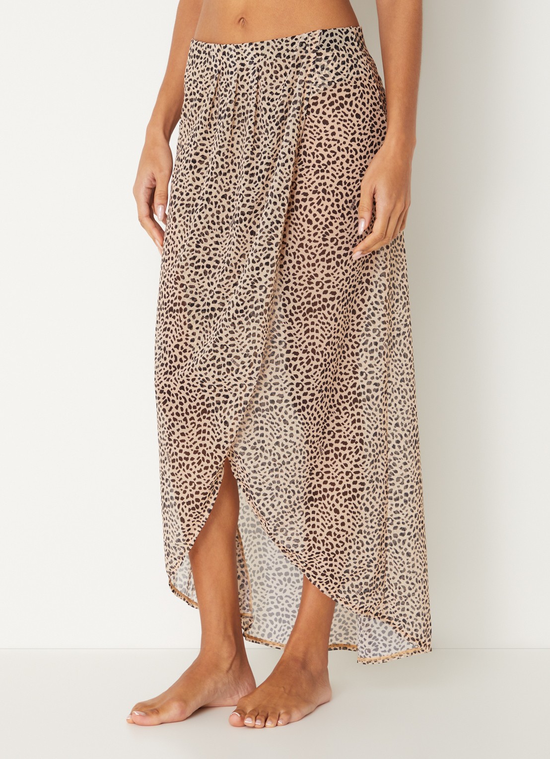 Sarda Pryce maxi strandrok met panterprint - detail 4 beige
