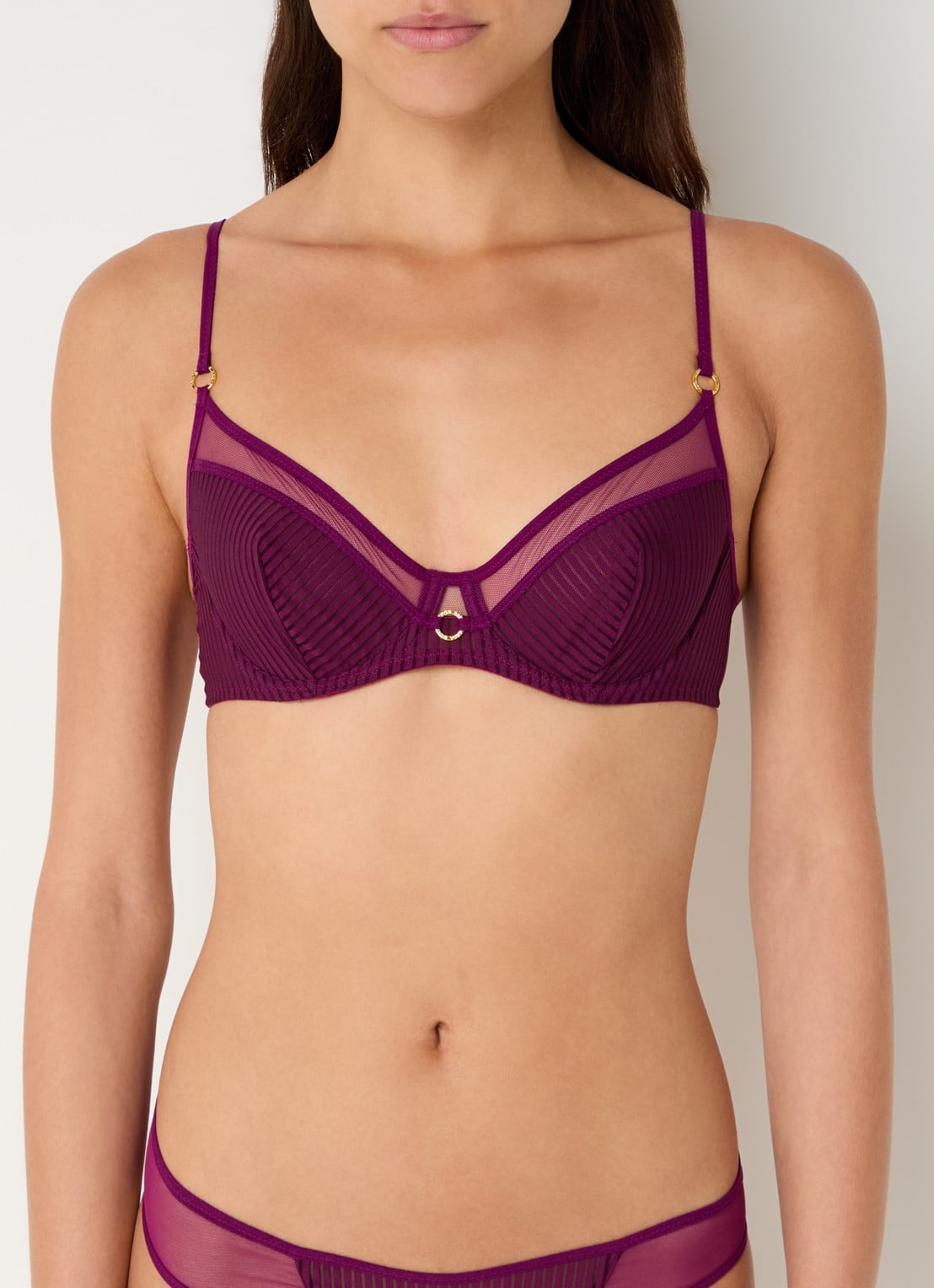Sarda Radia beugel bh van mesh - detail paars