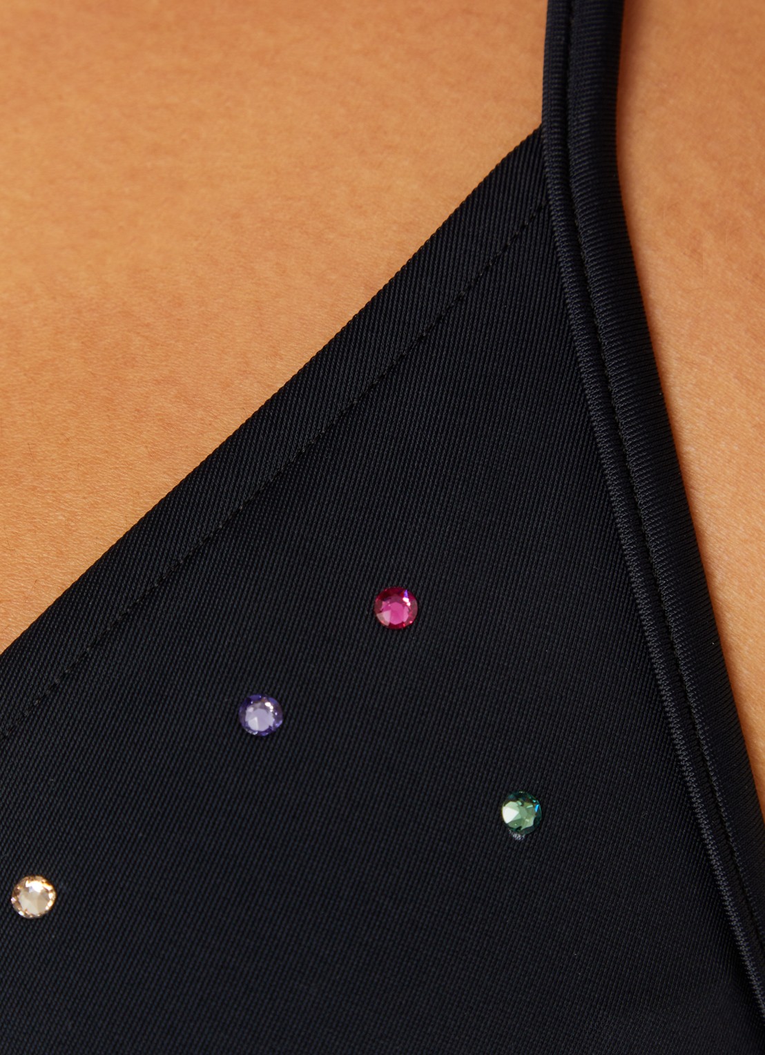 Sarda Rojas triangel bikinitop met strass - detail 5 zwart