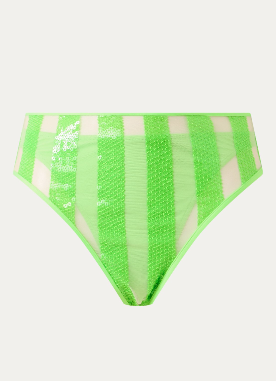 Sarda Sha hipster bikinislip met overlay van mesh - voorkant 4 neongroen