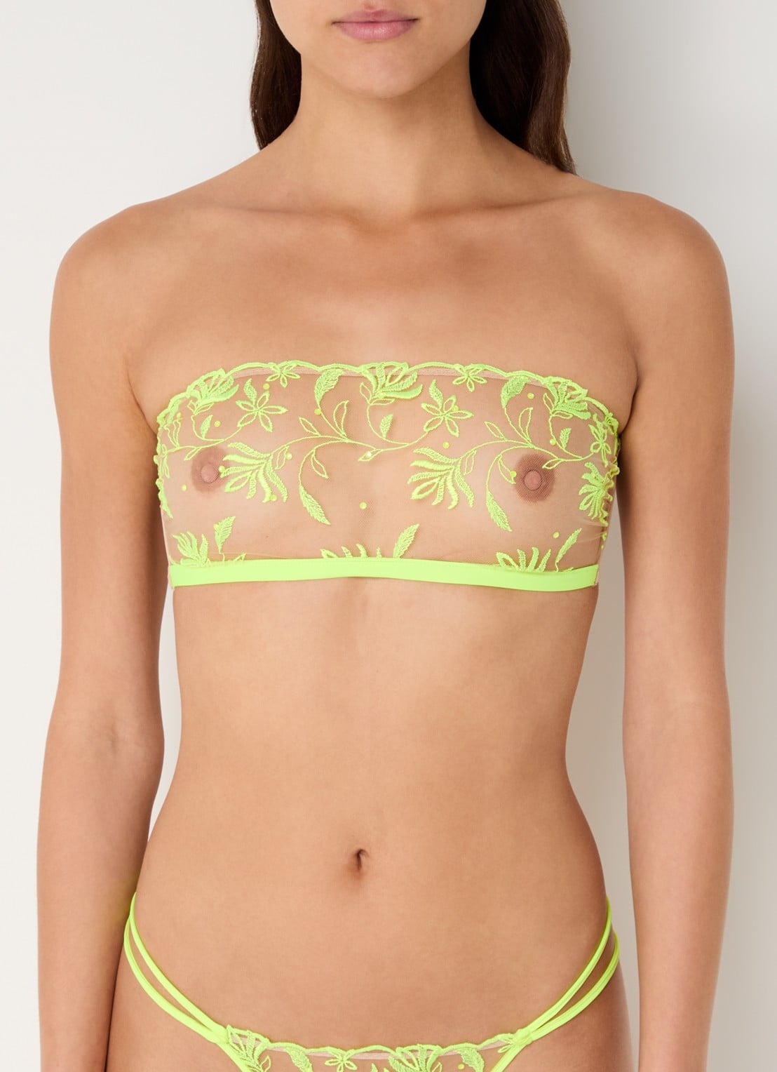 Sarda Shay strapless bh van mesh - detail 3 neongeel
