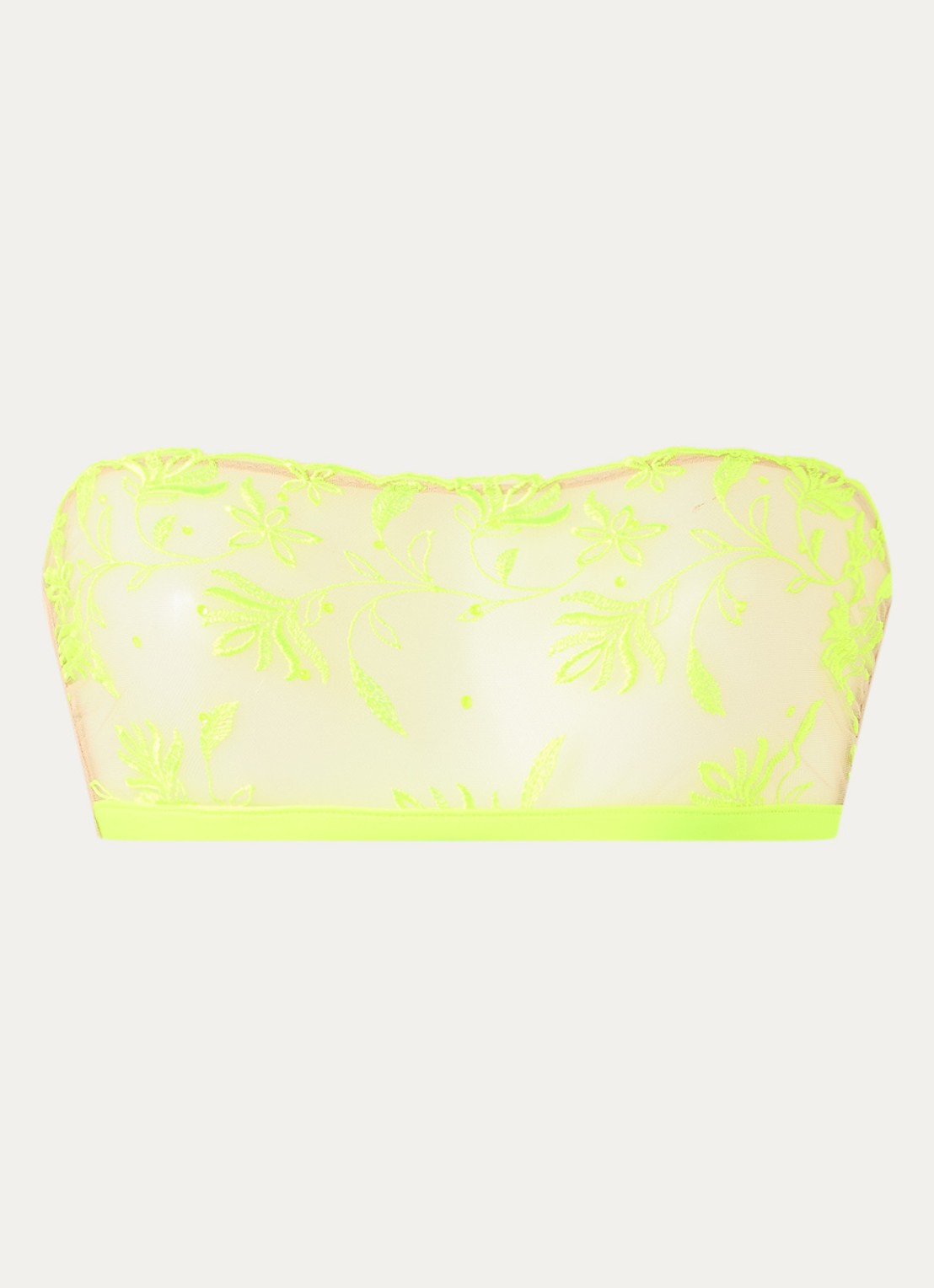 Sarda Shay strapless bh van mesh - voorkant neongeel