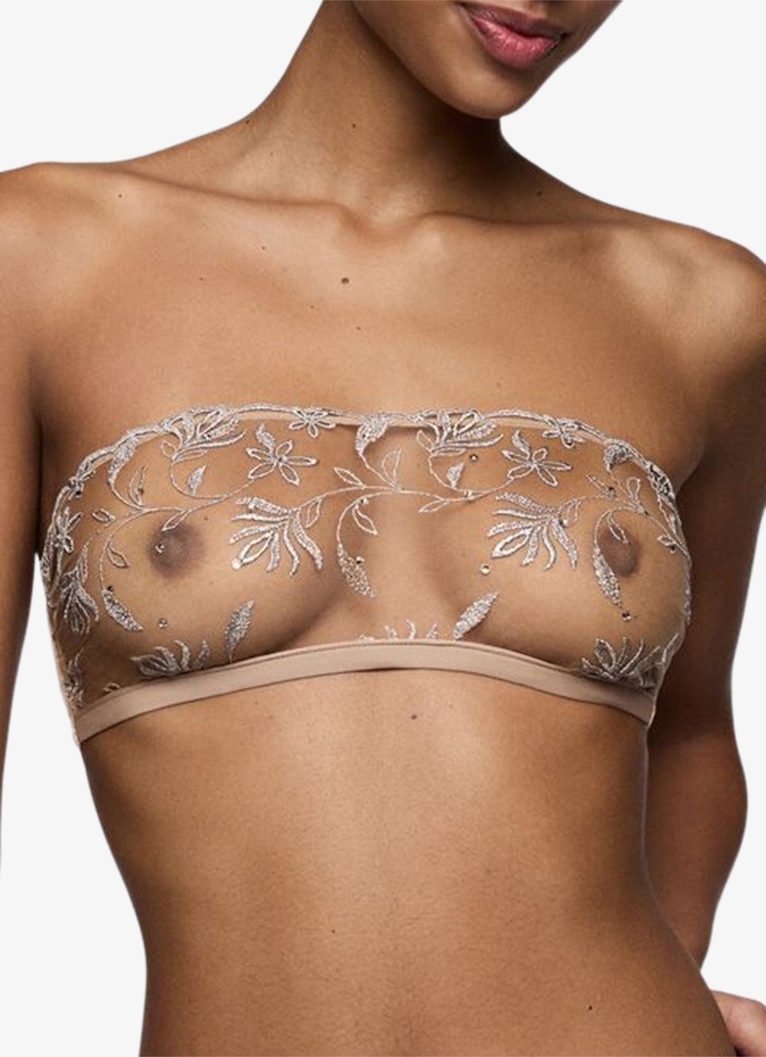 Sarda Shay strapless bh van mesh - detail 4 zilver