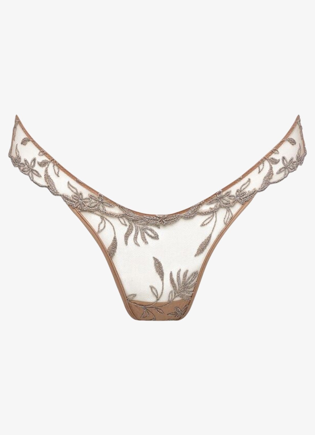 Sarda Shay string van mesh met borduring - voorkant 3 zilver