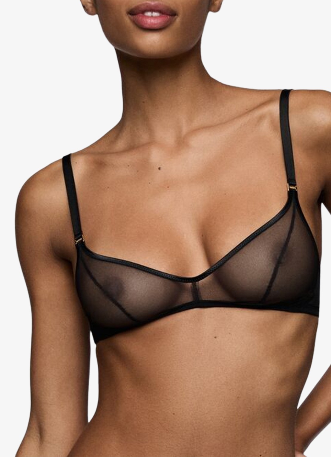 Sarda Tegla bralette van mesh - detail zwart